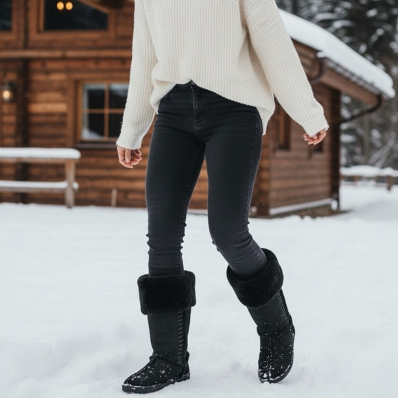 Patagonia Black Scampdown Sheepskin & Suede Winter Boots, 9 - Picture 14 of 14